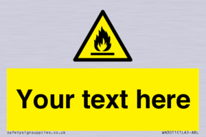 Custom flammable sign